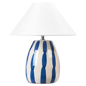 Lampe &agrave; poser c&eacute;ramique blanc bleu
