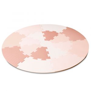 Tapis mousse puzzle pour enfants rose 120x120 cm