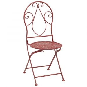 Chaise pliante en m&eacute;tal rouge