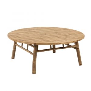 Table de salon ronde en bambou 120x46cm SIENNE bois (bambou)