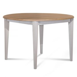 Table ronde extensible bois D105 avec 1 allonge et pieds fuseau