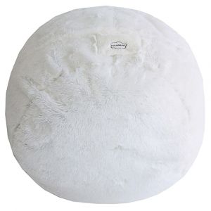Pouf g&eacute;ant d&eacute;houssable fausse fourrure blanc 160 cm