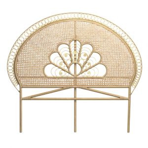 T&ecirc;te de lit 140 cm en rotin naturel