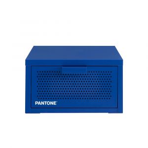 Table de chevet murale m&eacute;tal bleu &eacute;lectrique 40cm