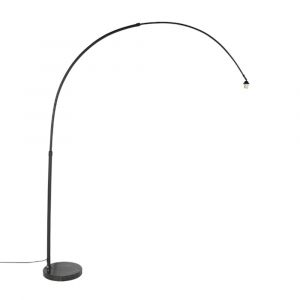 Lampadaire arc moderne noir base marbre