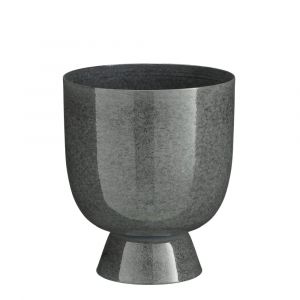 Cache-pot sur pied en m&eacute;tal gris H22