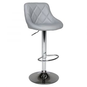 Tabouret de bar en simili cuir gris