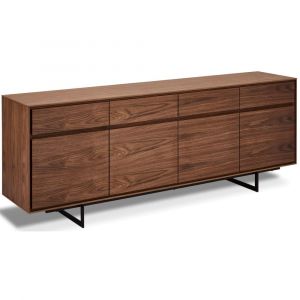 Buffet 4 portes 4 tiroirs en effet bois et métal