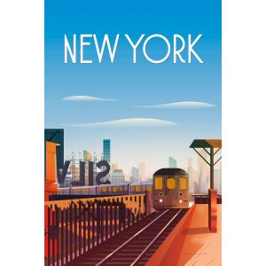 Tableau de voyage New York ville imprim&eacute; sur toile 60x90 cm