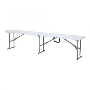 Banc de brasserie, pliable en plastique, blanc