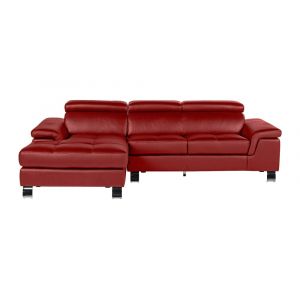 Canap&eacute; d'angle cuir 4 places rouge