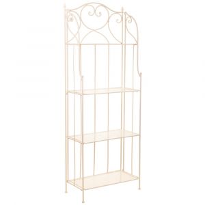 Étagère en fer forgé blanc 58x25x160