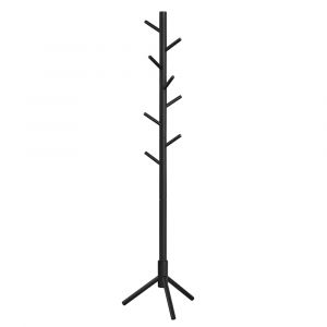 Porte-manteau en bois en forme d&rsquo;arbre 3 hauteurs r&eacute;glables noir