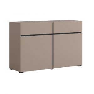 Buffet 2 portes 2 tiroirs stratifi&eacute;s taupe