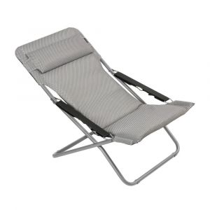 Bain de soleil matelassé pliant en acier gris L93xl67xH88