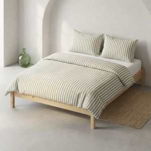 Housse de couette 100% coton vert 150x220 cm + 45x110 cm