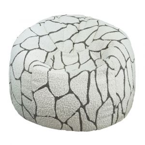 Pouf d&eacute;houssable en laine boucl&eacute;e design