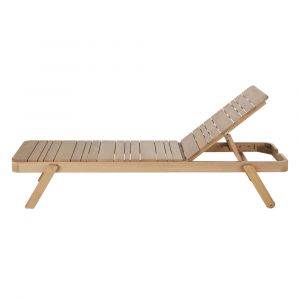 Bain de soleil professionnel empilable en bois d'eucalyptus &agrave; roulettes