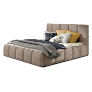 Lit coffre en Velours 160x200 cm taupe