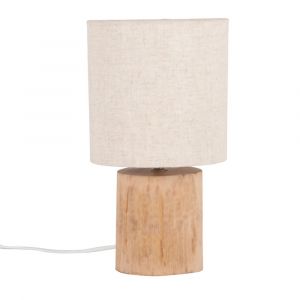 Lampe en eucalyptus et abat-jour en coton &eacute;cru