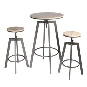 Ensemble  table mange-debout et 2 tabourets r&eacute;glables