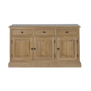 Buffet bas 3 portes 3 tiroirs en ch&ecirc;ne massif