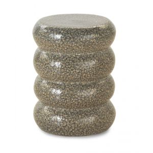 Tabouret de table en c&eacute;ramique noir et or