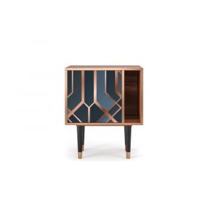 Table de chevet bleu-vert 1 porte L 58 cm