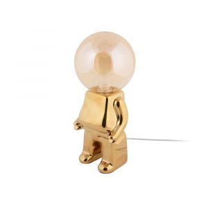 Lampe de Table c&eacute;ramique couleur or 12x12x27cm