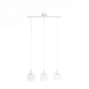 Suspension triple en m&eacute;tal blanc