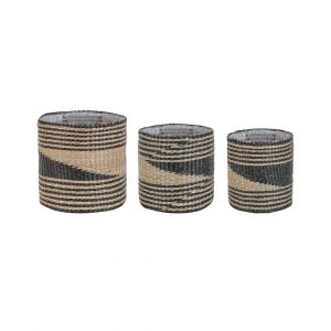 Cache-pot d'int&eacute;rieur en osier naturel H32 28 24