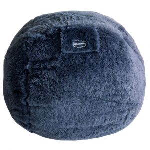 Pouf g&eacute;ant d&eacute;houssable fausse fourrure gris 160 cm