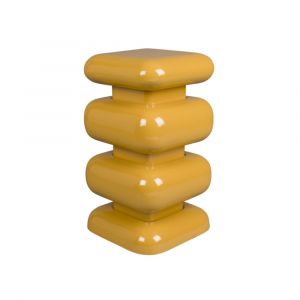 Bout de canapé en métal jaune