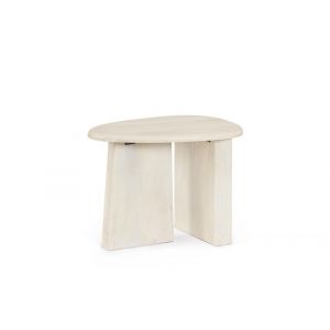 Table basse de salon galet en bois de manguier L60 beige