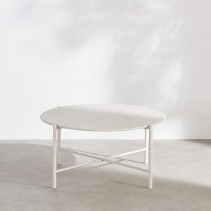 Table basse de jardin ronde en acier argile, D74 cm