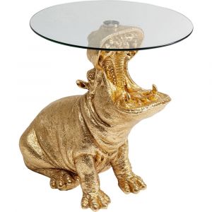 Table d'appoint hippopotame dor&eacute; Kare Design