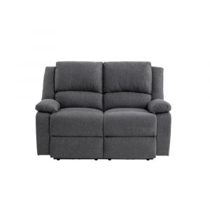 Canap&eacute; Relaxation &eacute;lectrique 2 places en Tissu Gris fonc&eacute;