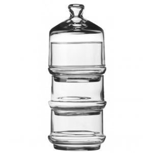Bonbonnière en verre à 3 étages empilables avec couvercle