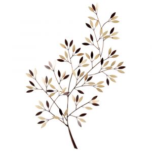 D&eacute;co murale branchage en m&eacute;tal dor&eacute; et coloris bronze