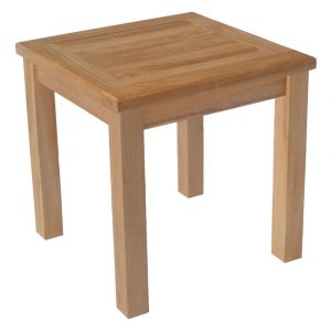 Table d'appoint de jardin carr&eacute;e 45cm en teck