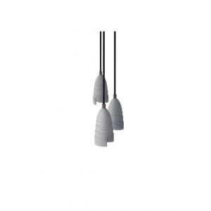 Lampe suspension en b&eacute;ton accessoires perle noire