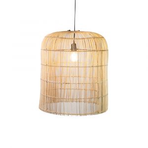 Suspension cylindrique en rotin 35x50