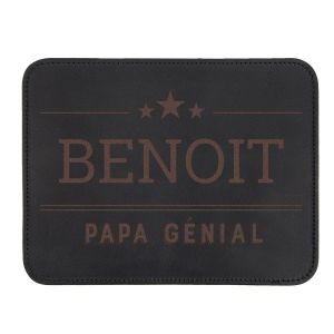 Tapis de souris personnalisé en cuir - Noir