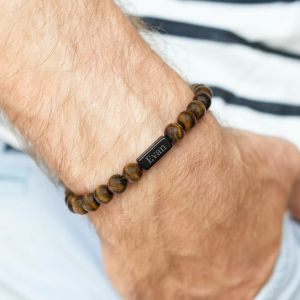 Bracelet &oelig;il de tigre personnalis&eacute; - M - 8mm
