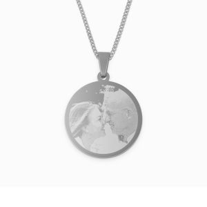 Collier pendentif rond avec photo - Couleur argent