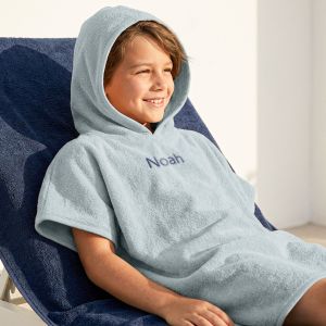 Poncho de bain enfant personnalis&eacute; - 6/12 ans - Bleu
