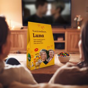 Coffret cadeau de chocolats M&M"s XL personnalisé - 6 sachets (714 grammes)