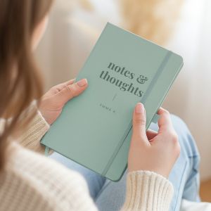 Carnet personnalis&eacute; - Vert - Grav&eacute;