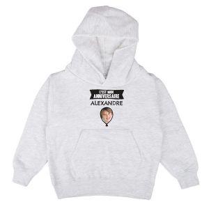 Sweat &agrave; capuche enfant personnalis&eacute; - Gris