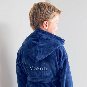 Peignoir enfant personnalisé - Bleu - 4/6 ans